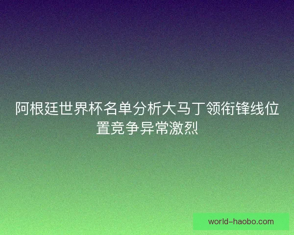 阿根廷世界杯名单分析大马丁领衔锋线位置竞争异常激烈